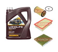 KAMOKA Controllo set MANNOL Longlife 5W-30 5L per VW Passat Variant 2.0 TDI