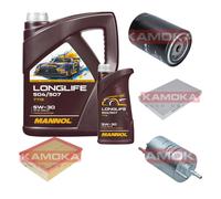 KAMOKA Controllo set MANNOL Longlife 5W-30 6L per Audi Convertibile A4 1.8 T