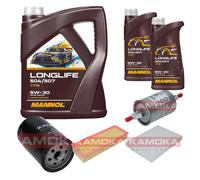 Kamoka Controllo Set mannol Longlife 5W-30 7L per Seat Altea Ibiza II 1.8 T