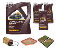 Kamoka Controllo Set mannol Longlife 5W-30 8L per BMW 6er Cabriolet 650i