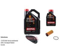 KAMOKA Controllo Set Motul 8100 X-Clean+ 5W30 6L Per BMW 5 Serie 520D 518D