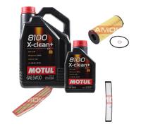 KAMOKA Controllo Set Motul 8100 X-CLEAN+ 5W30 6L Per BMW X3 2.0d XDRIVE18d