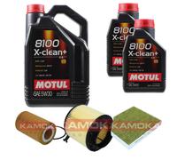 KAMOKA Controllo Set Motul 8100 X-Clean+ 5W30 7L Per Audi A5 Cabriolet S5