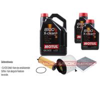 KAMOKA Controllo Set Motul 8100 X-Clean+ 5W30 7L Per Audi Q5 3.0 TDI Quattro