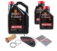KAMOKA Controllo Set Motul 8100 X-Clean+ 5W30 7L Per BMW 5 Serie 525D 535D 530D