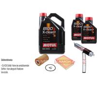KAMOKA Controllo set Motul 8100 X-clean+ 5W30 7L per BMW Serie 3 318i 316i