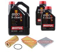 KAMOKA Controllo Set Motul 8100 X-CLEAN+ 5W30 7L Per Seat Leon ST 1.8 TSi