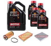 KAMOKA Controllo Set Motul 8100 X-CLEAN+ 5W30 9L Per Audi A3 Sportback RS3