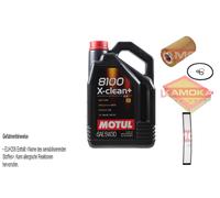 Kamoka Controllo Set Motul 8100 x-Pulire + 5W30 5L per Bwm 3er 318i