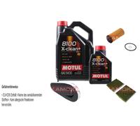 Kamoka Controllo Set Motul 8100 x-Pulire + 5W30 6L per BMW 5er 520d 518d
