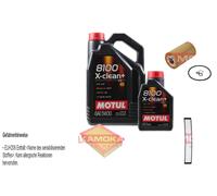 Kamoka Controllo Set Motul 8100 x-Pulire + 5W30 6L per BMW Di 3er 318i