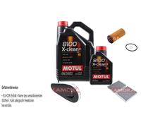 Kamoka Controllo Set Motul 8100 x-Pulire + 5W30 6L per BMW Serie 5er 520d