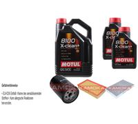 Kamoka Controllo Set Motul 8100 x-Pulire + 5W30 7L per Audi A6 2.6 2.3 2.8 100