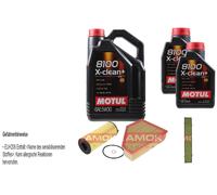 Kamoka Controllo Set Motul 8100 x-Pulire + 5W30 7L per BMW X1, Xdrive18d