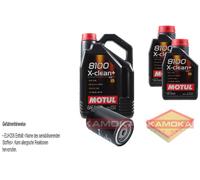 Kamoka Controllo Set Motul 8100 x-Pulire + 5W30 7L per VW Passat Variant 1.8 T.