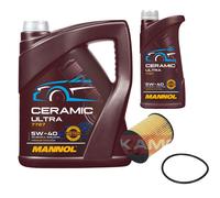 KAMOKA Filtro Olio 6L MANNOL Ceramic 5W-40 Adatto Per Opel Zafira A