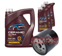 KAMOKA Filtro Olio 8L MANNOL Ceramic 5W-40 Per Opel Meriva Astra G CC 1.6