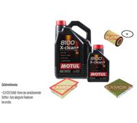 KAMOKA Pacchetto Revisione Motul 8100 X-pulire+ 5W30 6L per VW Passat Variant