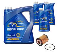 KAMOKA Set Cambio Olio MANNOL Defender 10W-40 8 L per Opel Omega B Caravan 2.5