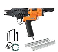 Kamsin K-SC7E Pinza pneumatica per anelli di maiale calibro 15 con naso lungo, corona 19 mm diametro di chiusura 7,0 mm, clip di tipo C, attrezzatura per l'installazione nella realizzazione di gabbie,