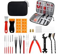 Kamtop Kit Attrezzi Stampa 3D 42 Pz 3D Printing Toolkit con Raschietti Cutter di Precisione Pinzette Lime Aghi Pulizia Ugello e Spazzole Set per Post Processing Stampa 3D e Manutenzione Stampante 3D