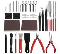 Kamtop Kit Strumenti per Stampa 3D 46pz - Kit Professionale per Finitura Modelli con Pinze, Cacciavite, Trapano Manuale, Lime, Spazzole Abrasive e Accessori per Principianti ed Esperti