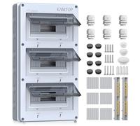 Kamtop Quadro Elettrico 36 Moduli IP65 con Sportello Trasparente in PC Scatola di Distribuzione in ABS con Guarnizione in Silicone e Guida DIN per Uso Interno ed Esterno