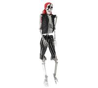 kamulouk Scheletro di Halloween da 165 cm, scheletro posabile con giunti mobili per decorazione della casa, scheletro mobile per Halloween, a grandezza naturale, 170 cm