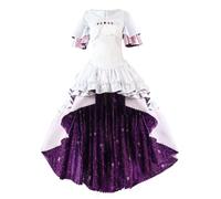 KanameMadoka - Abito da ballo da donna, per cosplay, teatro e giochi | Abito da ballo da donna per cosplay anime, bianco e viola, 2 opzioni di set con ali e parrucca rosa