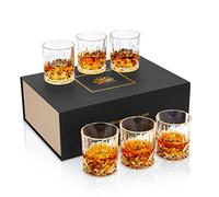 KANARS 6 Pezzi Bicchieri da Whisky, Bicchiere da Cocktail Cristallo per Scotch, Bourbon, Cognac, Martini, 300 ml, Bellissimo Regalo
