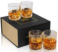 KANARS Bicchieri da Whisky, Bicchiere da Cocktail Cristallo per Bourbon, Scotch, Cognac, Martini, Bellissimo Regalo, Set di 4 Pezzi, 300 ml