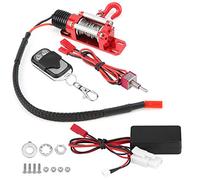 KANASI 5 pezzi Verricello elettrico telecomandato in metallo per auto, verricello in metallo scala 1/10, accessori modello telecomando compatibili con/Axial/SCX10/D90/HPI