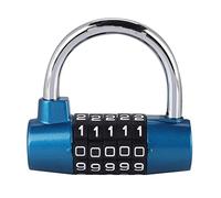 KANASI Lucchetto con codice a 5 cifre, lucchetto a combinazione per porta della valigia a forma di U, argento, per armadietto della scuola, armadietto della palestra (Blu)