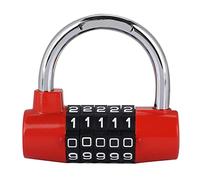 KANASI Lucchetto con codice a 5 cifre, lucchetto a combinazione per porta della valigia a forma di U, argento, per armadietto della scuola, armadietto della palestra (Rossa)