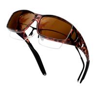 KANASTAL Occhiali da Sole Tartarugati Marroni Uomo Donna Polarizzati Sovraocchiali Maculati Leopardatii sovrapporre Alla Moda Classici UV400 Brown Sunglasses Fit over Glasses -Marrone Leopardo
