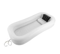 KANBCNG Vasca da bagno gonfiabile portatile a doppio piano per adulti, 10 l, in PVC, pieghevole, portata dei bordi, 60-80 kg, 2 cuscini gonfiabili e sacchetti d'acqua sospesi