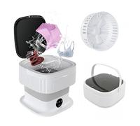 Kanbihao Mini lavatrice pieghevole da 10 l, con 3 modalità di pulizia, piccola lavatrice automatica da 40 W, 320 giri/min, per viaggi, dormitorio e campeggio, grigio