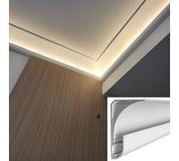 KANBUN Canale a LED per Illuminazione indiretta, Arredamento del soffitto del Profilo in Alluminio, Modanatura in Cornice con Pista della Striscia Leggera (8 m/26,2 Piedi)