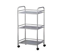 KANBUN Carrelli mobili, camion a mano da cucina, carrello a rotolamento di bellezza a 3 livelli, porta di stoccaggio con ruota del freno universale, carrello in acciaio inossidabile/A/M-50x35x75cm