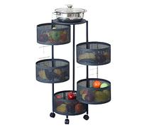 KANBUN Carrello rotolante carrello da cucina carrello rotolante scaffale rotolare multistrato in metallo porta cestino rotante Organizzatore a carrello verdura di frutta con ruote carrello