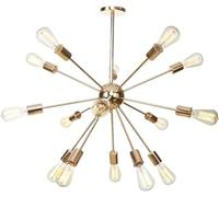 KANBUN Lampadario Moderno Sputnik Illuminazione 15 luci LED E27 Edison Lampade a Sospensione Lampada da soffitto Mid Century Lampadari a Sospensione Neri/Oro Rosa/cromati per Bar del corridoio
