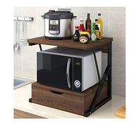 KANBUN Pianto di stoccaggio della cucina cucina con cassetto in legno, cassetto dell'armadietto di grande capacità, portapacing desktop, armadio, portapattonate a monte a più livelli