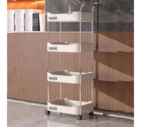 KANBUN Scaffale mobile Scaffale del soggiorno Carrello per la camera da letto, carrello di servizi di utilità rotolanti con rotelle di scaffalatura per scaffali per l'organizzatore per bagno, per