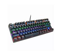 KANBUN Tastiera da gioco, tastiera ergonomica meccanica resistente all'acqua, tastiera retroilluminata a LED arcobaleno per desktop, computer, PC