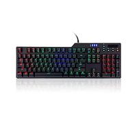 KANBUN Tastiera meccanica da gioco, Tastiera meccanica da gioco cablata Tastierino per computer, con manopola multimediale e retroilluminazione RGB, per PC portatile, computer, PC