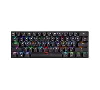 KANBUN Tastiera meccanica, doppia modalità Bluetooth cablata e wireless, tastiera da gioco Tastiera cablata retroilluminata RGB Rainbow per PC da gioco Windows, 61 tasti