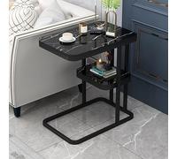 KANBUN Tavolo laterale a forma di C per divano, moderni tavoli da soggiorno, scivolo sotto il tavolo del divano, tavoli da fine camera da letto, tavolo della stanza di rottura con robusto telaio in