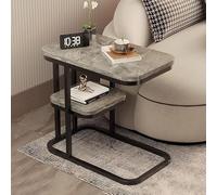 KANBUN Tavolo laterale a forma di C per divano, moderni tavoli da soggiorno, scivolo sotto il tavolo del divano, tavoli da fine camera da letto, tavolo della stanza di rottura con robusto telaio in