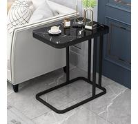 KANBUN Tavolo laterale a forma di C per divano, moderni tavoli da soggiorno, scivolo sotto il tavolo del divano, tavoli da fine camera da letto, tavolo della stanza di rottura con robusto telaio in