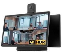KanDao Sistema di telecamere per sale conferenze ultra all-in-one 2023, soluzione di videoconferenza 4k HDR con zoom a 360°, touchscreen da 15,6 pollici, per sale riunioni di medie e grandi dimensioni